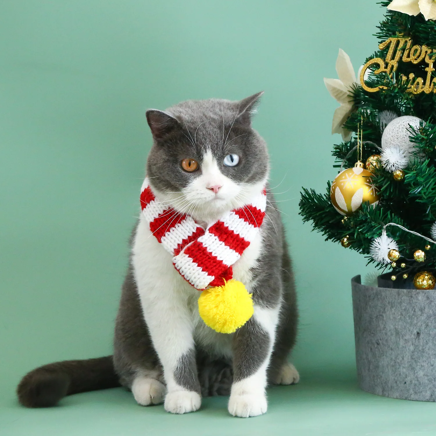 Christmas new fashionable cute pet scarf pet scarf cat dog pet knitted scarf