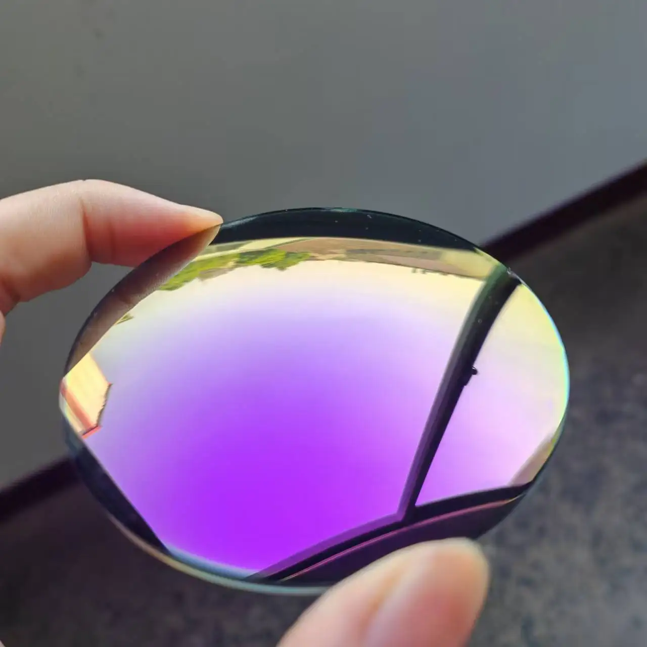 1.49 Polarized Grey Purple Mirror Cr39 Resin Polarize Single Vision Dazzle Mirror Optical Eyeglasses Lenses