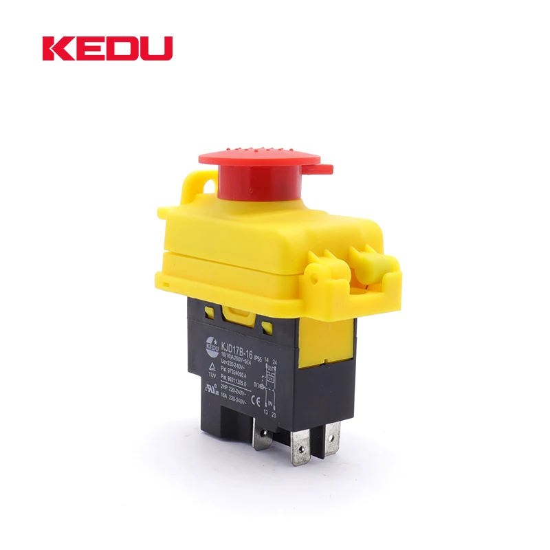 KEDU KJD17B-16 250VAC 18A 4 Pin Emergency Stop Push Button Switch ON Off Pushbutton Switches