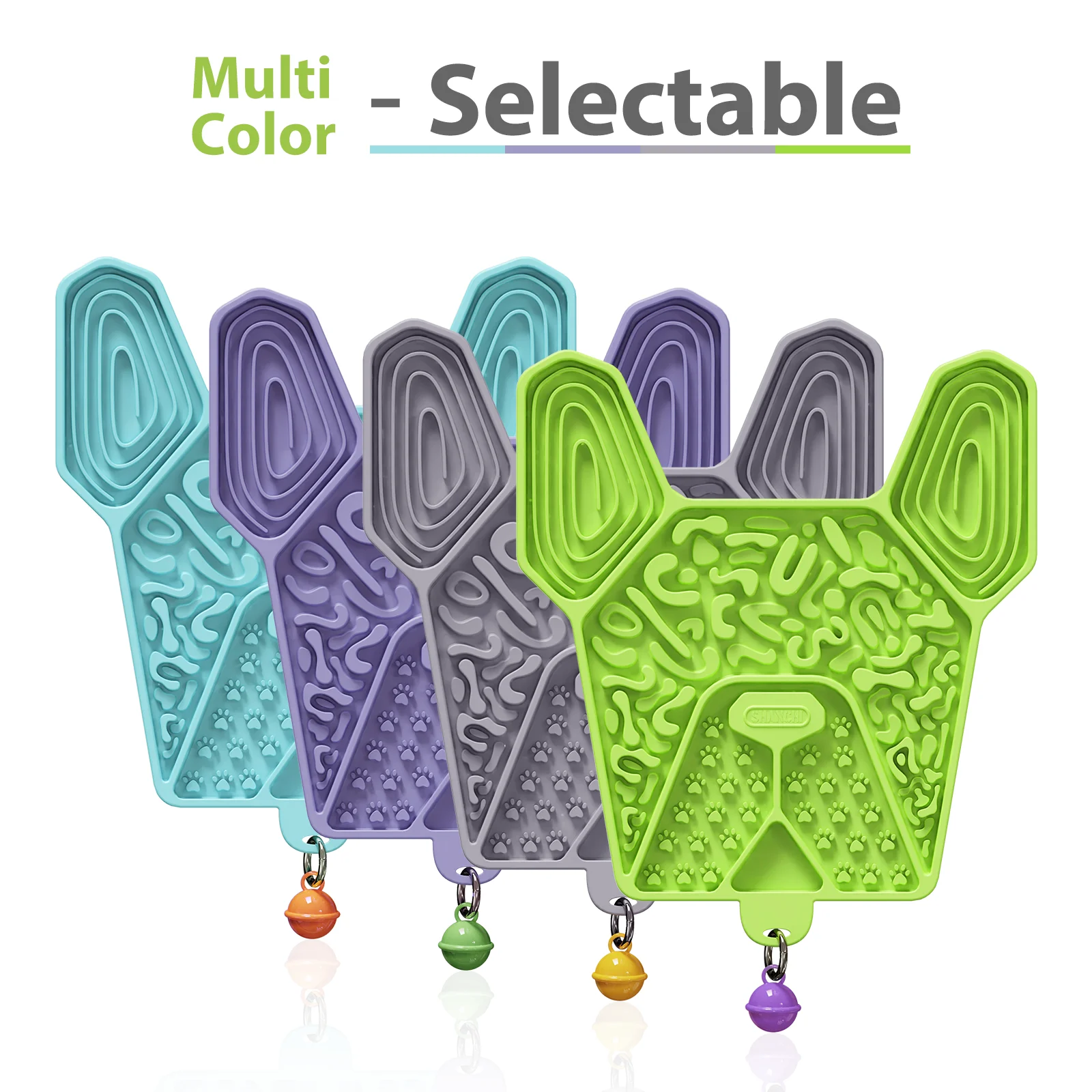 Multi functional area silicone  3 in 1 Lick Mat And Silicone Dog Bowl Water Food Slow Feeder Dog Bowl Pet Bowl Feeders