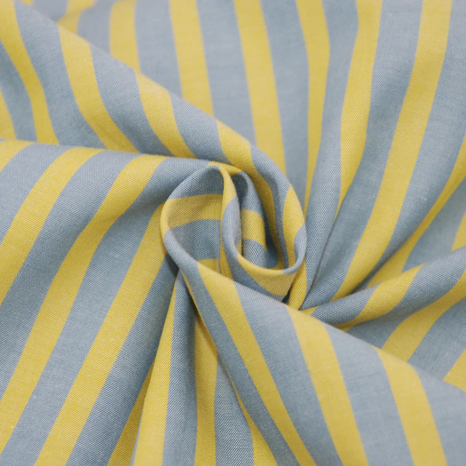 40s high density bright fluorescent color blue white yellow orange best sale gots yarn dyed popeline stripe cotton fabric