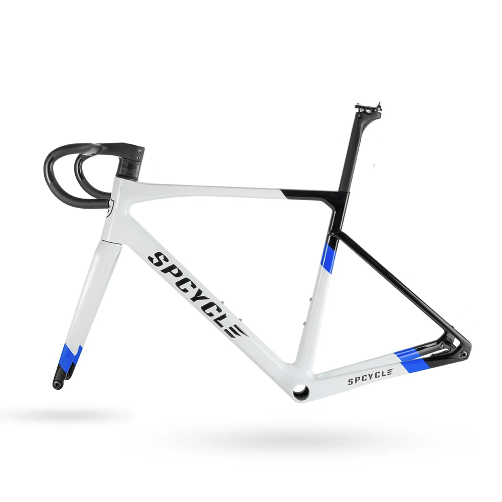 Spcycle Factory Road Climbing Disc Brake Bicycle Frame Carbon Road Bike Frameset with Integrated Handlebar in Stock