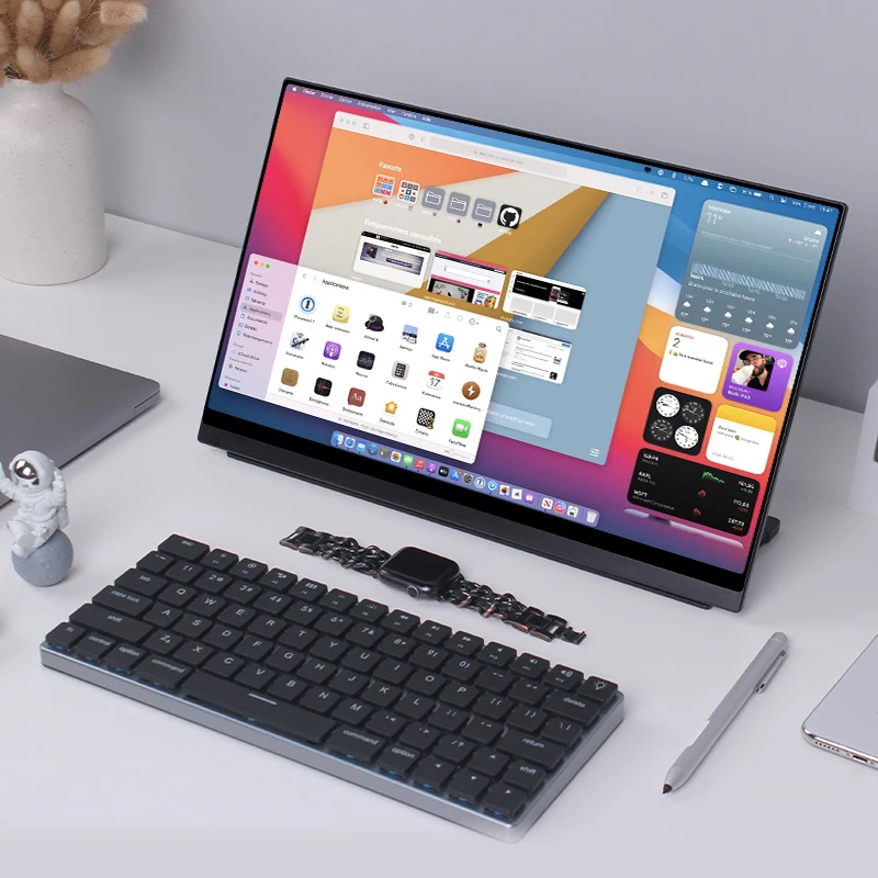 Ehomewei QLED 2.5k16:10 16 inch Thin Portable Monitor with Capacitive Touch Screen Displays for PS4 Xbox Switch Mini PC Laptop