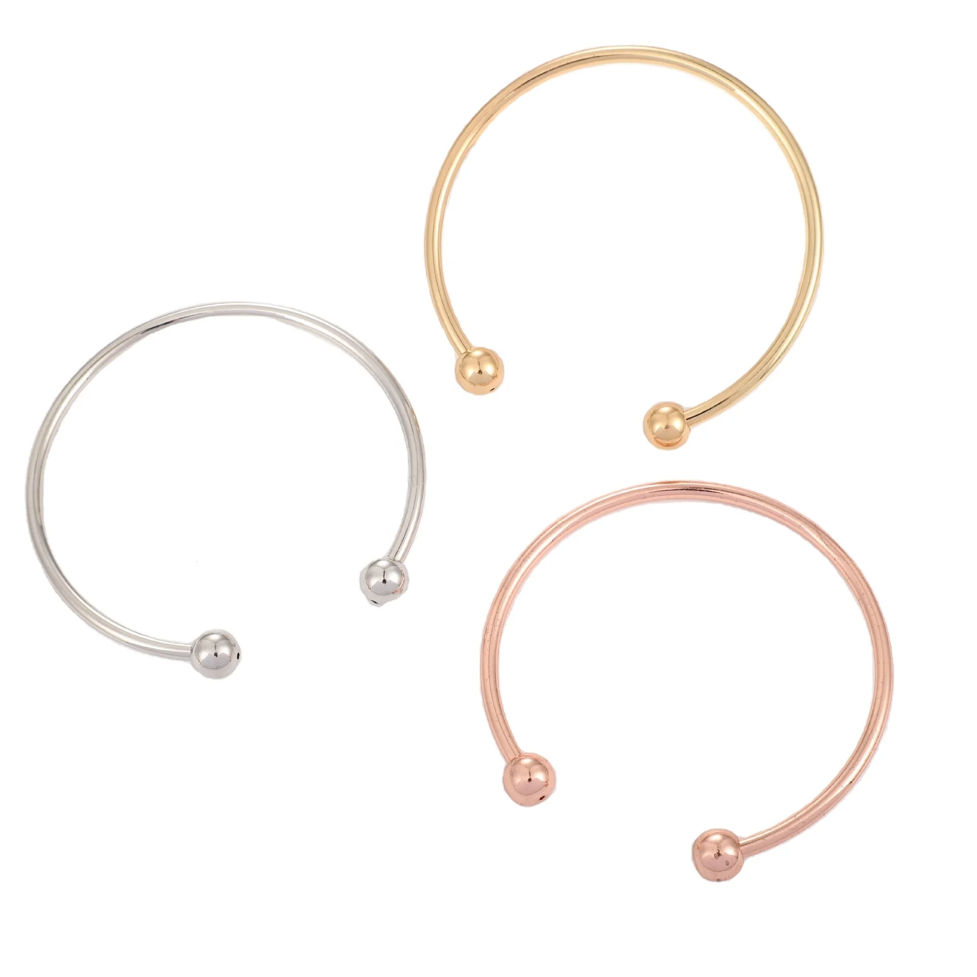 New models Rotate ball Wholesale New Stainless Steel Bracelet DIY Jewelry Fit Charm Beads Open Cuff Bracelet For Women