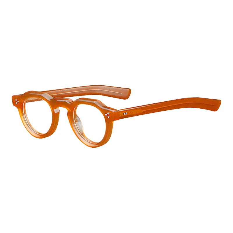 HGM High quality thick acetate round frame retro eyeglasses fashion anti-blue light reading glasses trend men and women