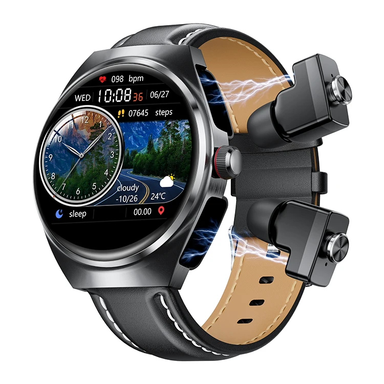 Professional Smart Health Heart Rate Blood Pressure NFC Sports 1.53 Inch IPS Screen GT95 Smart Watch with Headphones