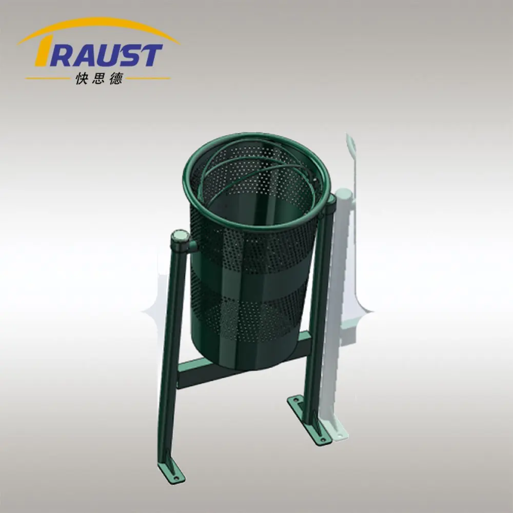 Traust 40L Outdoor Urban Steel Power Coating Recycling Trash Bin without Lid Storage Bucket for Litter Collection