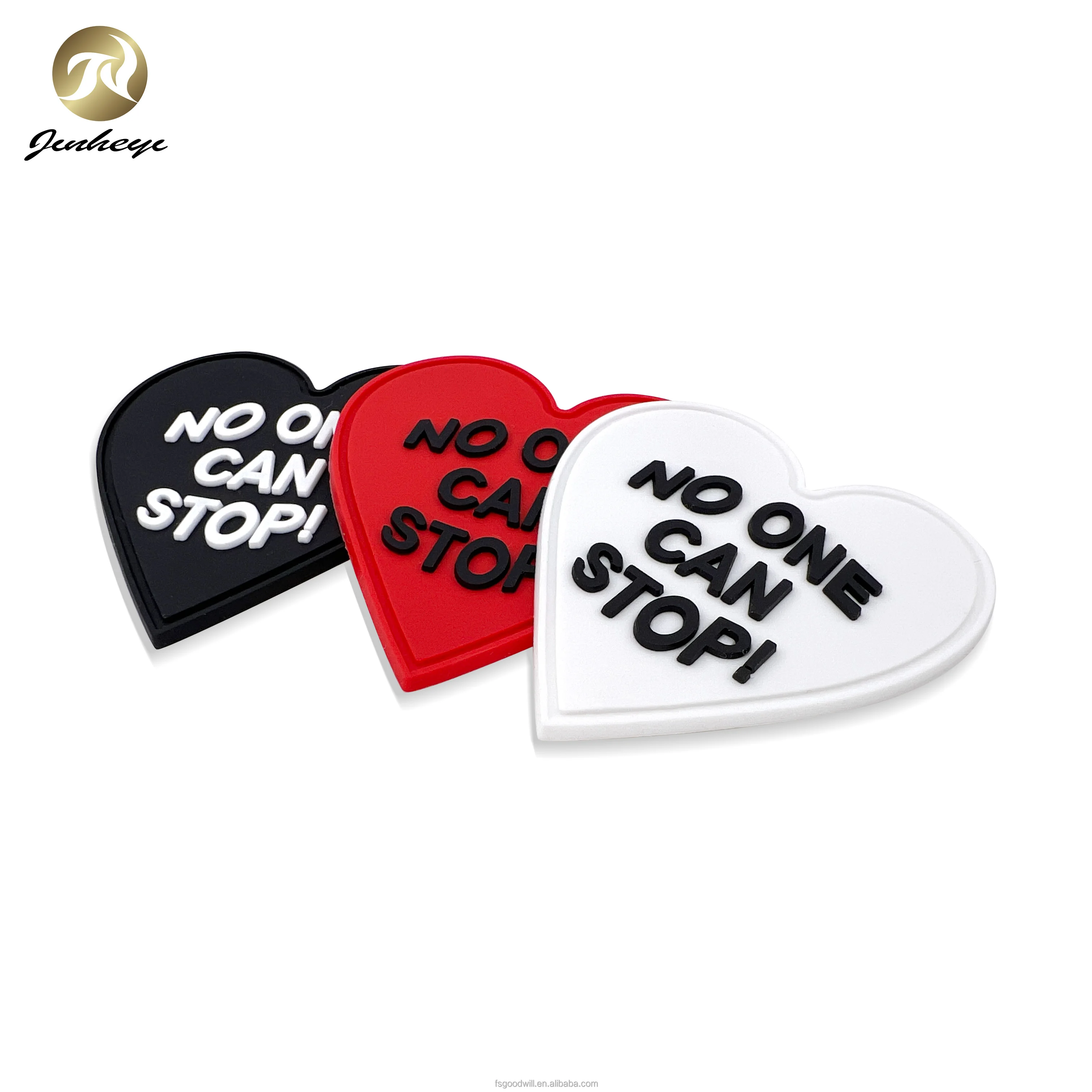 Custom Heart Shape G Embossed Logo Rubber Patches  for clothing, caps ,hats