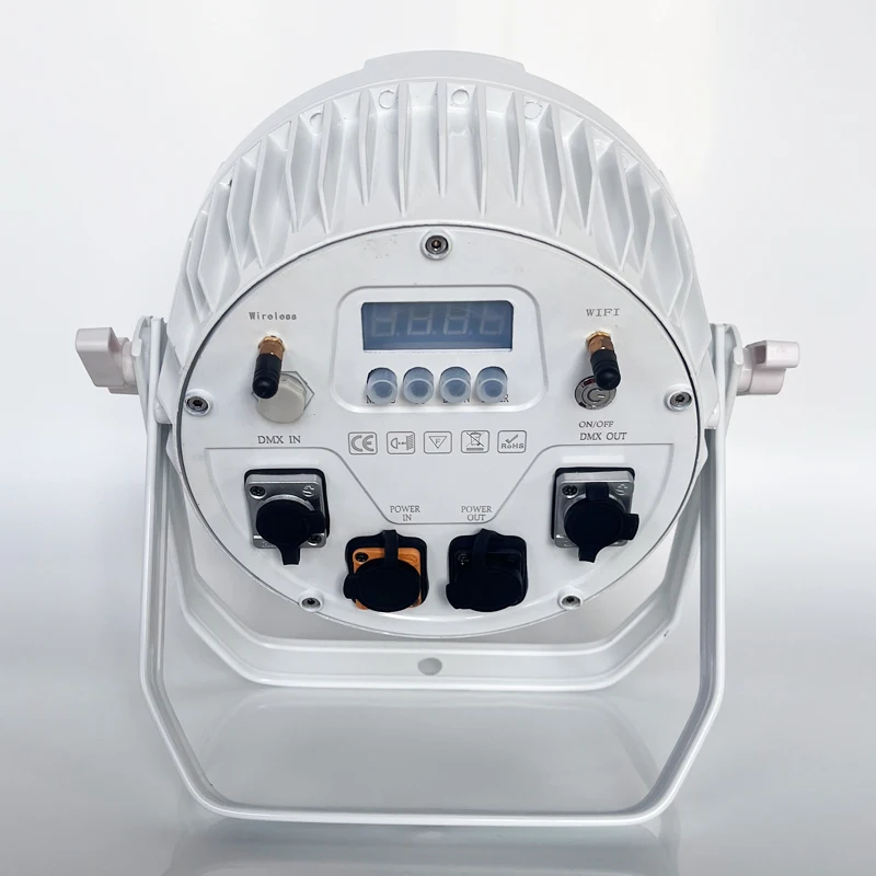 Waterproof IP65 12x18W RGBWAUV 6 in 1 stage rechargeable battery powered wireless wifi DMX par uplight can LED battery par light