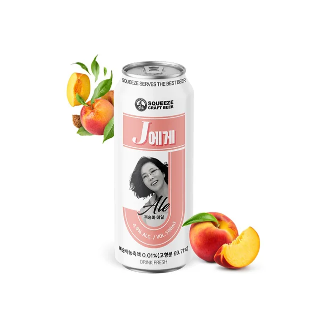 Best-selling Fruit Flavored Beer Fresh Peach Fruit Flavored Beer Alcoholic Drink Canned Beer 500ml Made in Korea