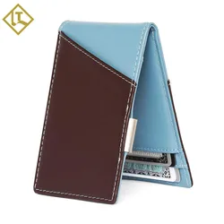 Мужской кошелек из натуральной кожи с Rfid-защитой, тонкий зажим для денег унисекс, зажим для денег, для путешествий