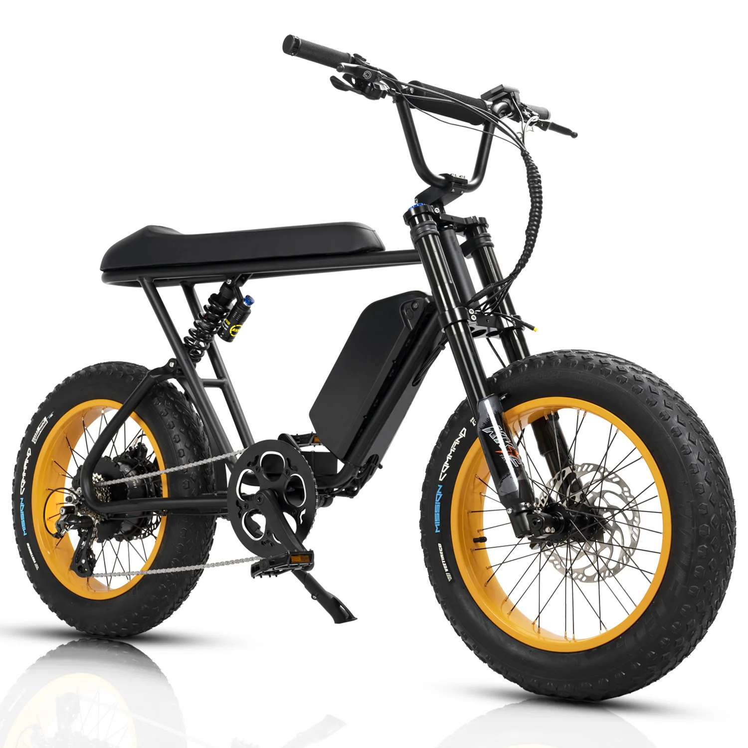 W Retro City Road Fat Tire Electric Bicycle Bike 48v 1000W Full Suspension Electric Cycle