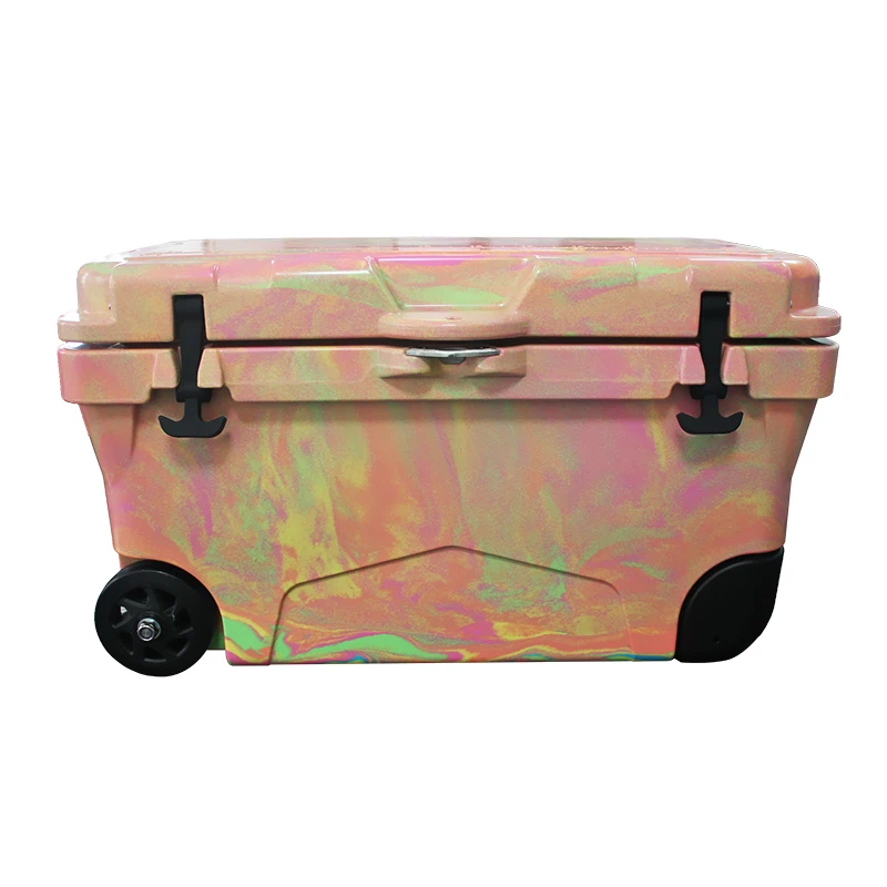 Benfan hard Rotomolded lockable suitcase portable picnic cooler with wheel