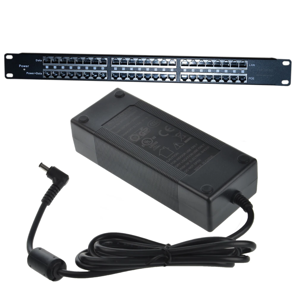 POE-24-24V120W Rack mount 24v 120w Passive poe Panel 24 port PoE injector