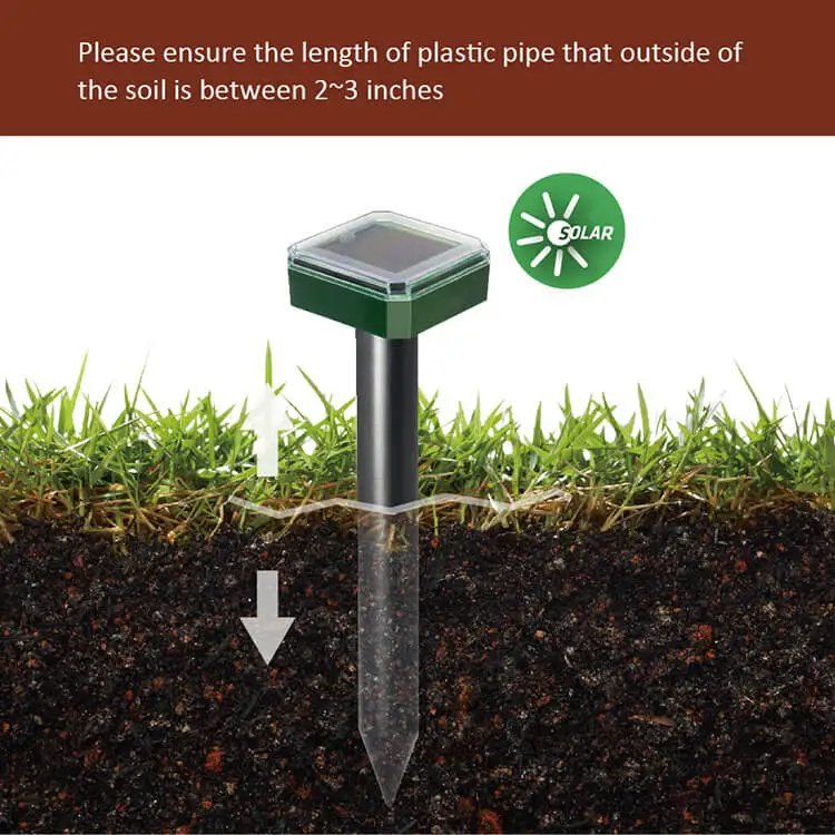 X-PEST Отпугиватель родинок на солнечной батарее Gopher Репеллент для грызунов и змей с перезаряжаемой батареей AR08 уличный ультразвуковой