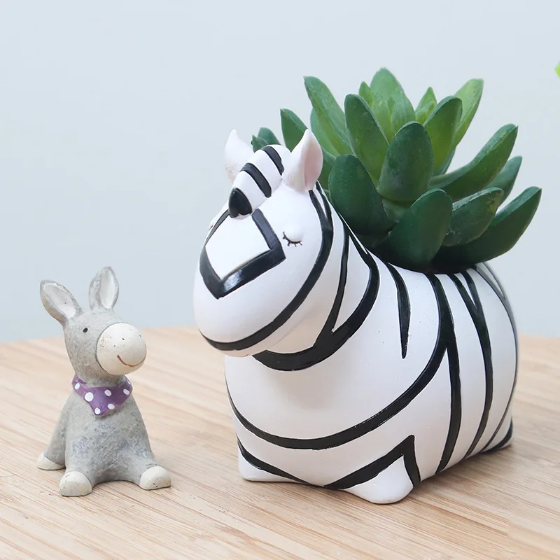Zebra plant pots resin zebra flower pots & planters bulk flower pots