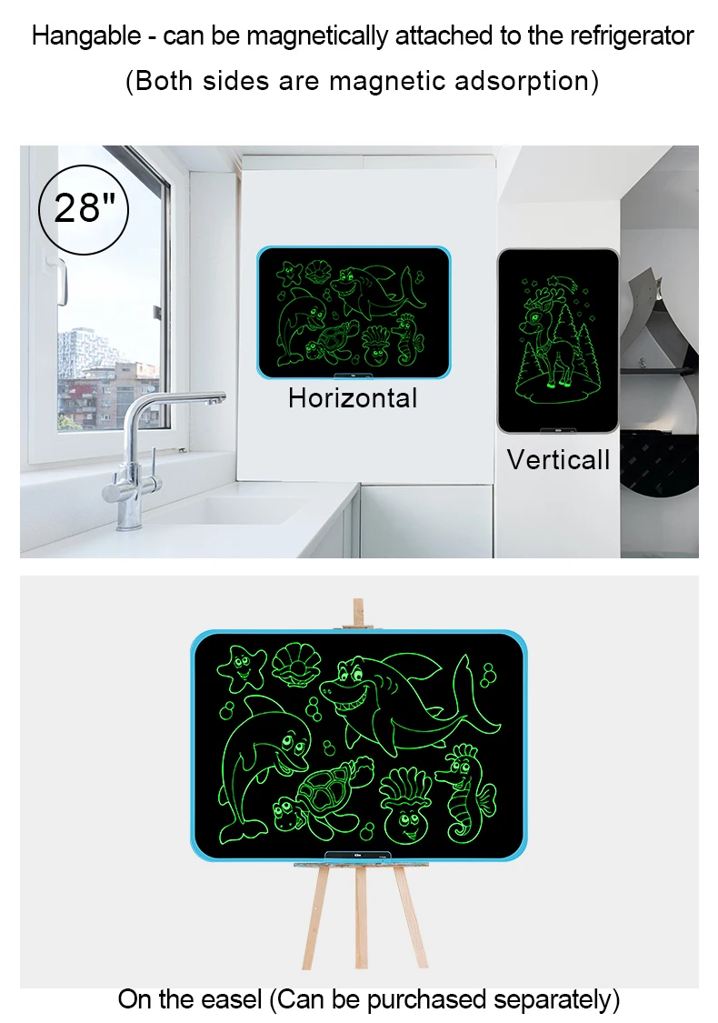New Children Double Side Magnetic Drawing Board Toy Doodle Drawing Pad LCD Writing Tablet 14 inch  20 inch
