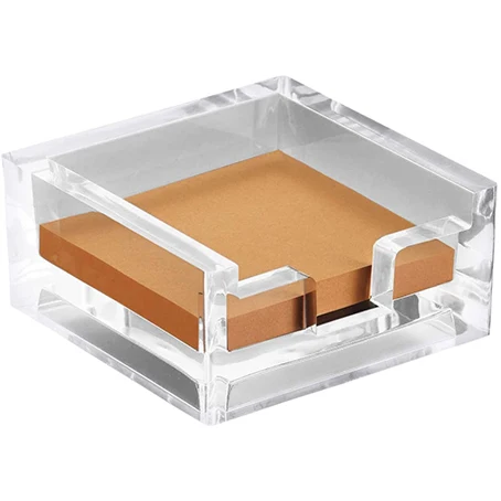 Durable wholesale price 3x3 Clear Notepad Holder W/O Pads Acrylic Sticky Notepad Holder