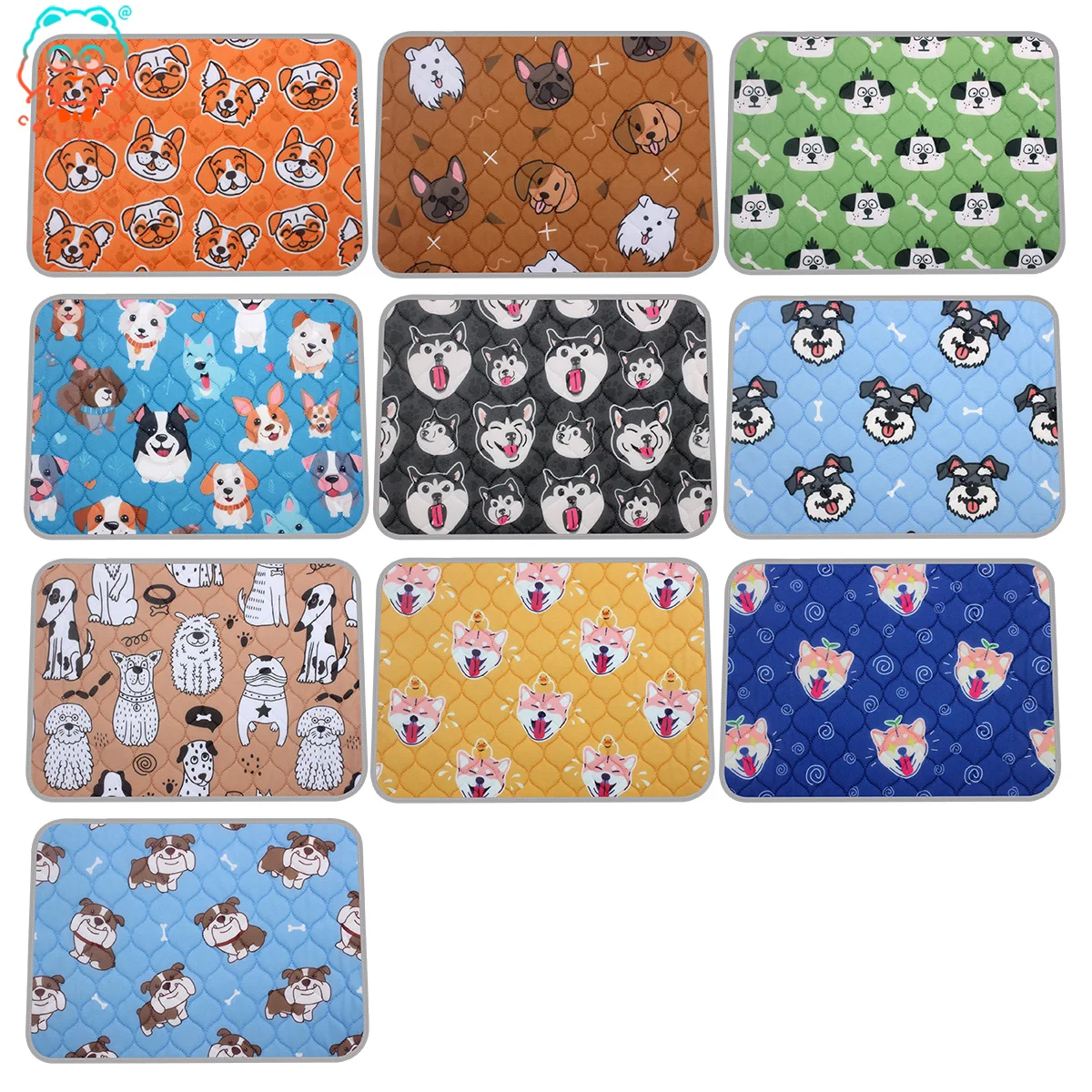 COLLABOR 10 Colors Print stock Reusable 60x60 pee pad wholesale Manufacturer pee pad 5 Layer Washable round pee pad Absorble