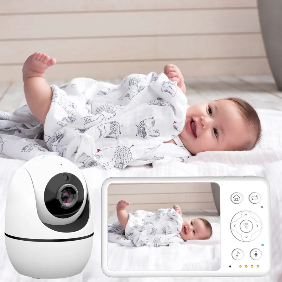 Newest OEM Night Vision Sound Activated Built-in Lullabies Two Way Audio Temperature Monitoring Video Baby Monitor with Camera
