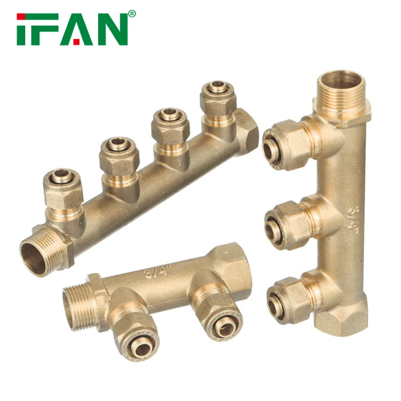 IFAN 2-8 Ways Brass Collectors Plumbing Fitting Underfloor Heating Brass Manifold