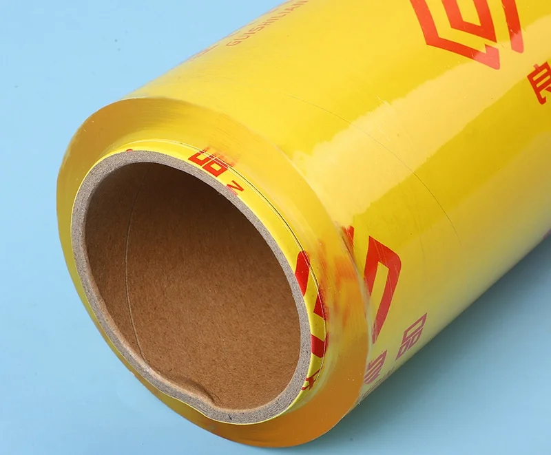 Factory Direct Sale 45cm * 1500m 10mic Alimentos Food Wrap Packing Pvc Cling Film For Prevent Air Oxidation/Dust/Odor Diffusion
