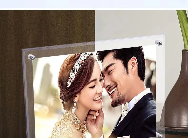 Customizable size Acrylic Picture Frame 4x6 Clear Double-Sided Photo Frame Magnetic Photo frame stand holder