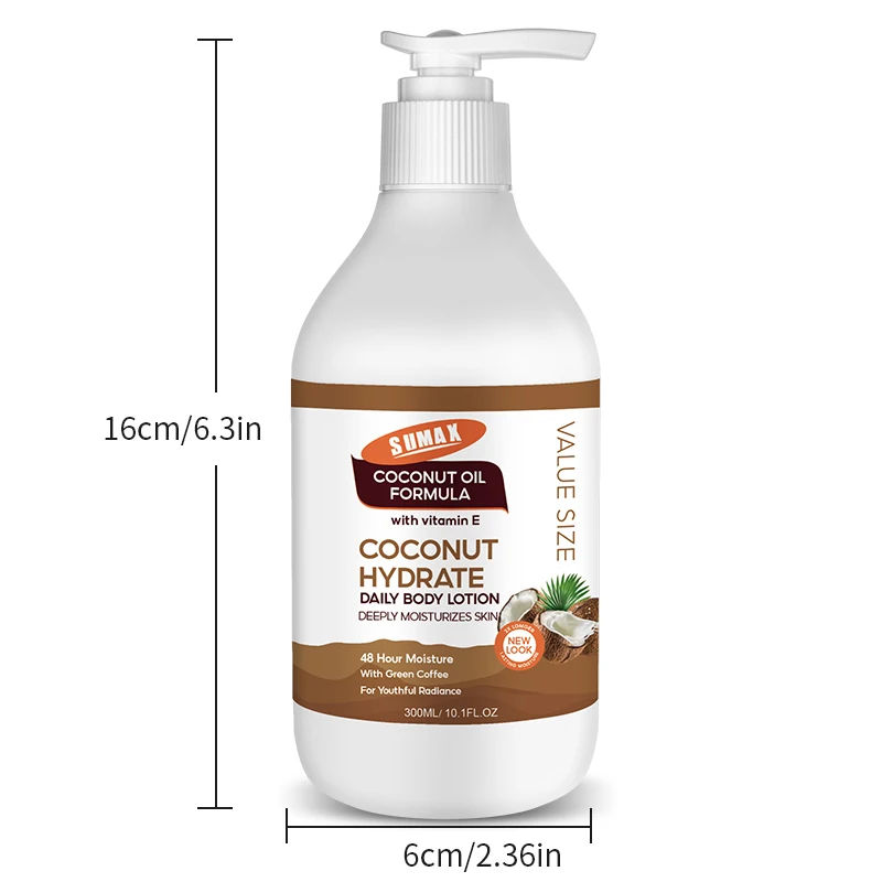 Sumax 300ml Coconut Moisturizing Cream Body Lotion For Daily Self-care Routine