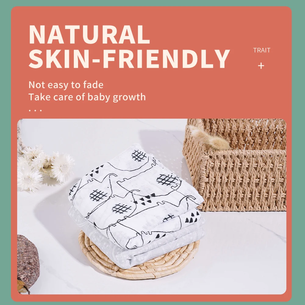 100% Organic cotton Soft Breathable Organic Muslin Swaddle Blanket friendly  Muslim Baby Blankets