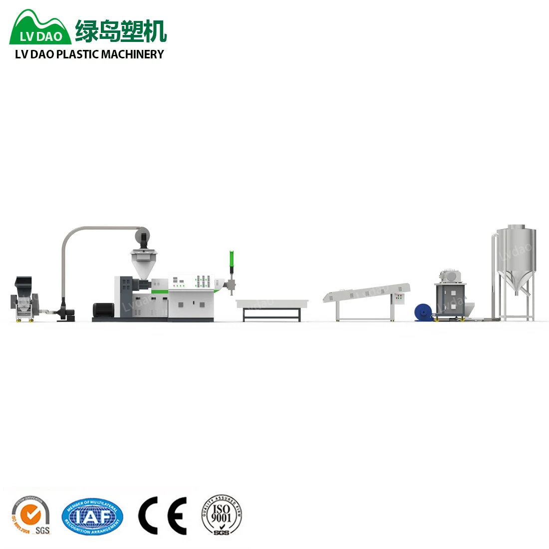 PP PE Film Granulating Machine HDPE LDPE Recycling Pelletizing Line Waste Plastic Granules Making Machine Price
