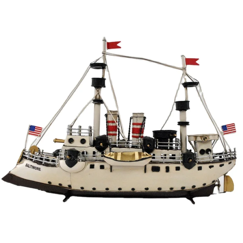 Ship Model Home Decorations Vintage Iron Art Boat Model Sailboat Metal Crafts MARKLIN  PRINCE LEOPOLD RIVER BOAT 1:20-SCALE