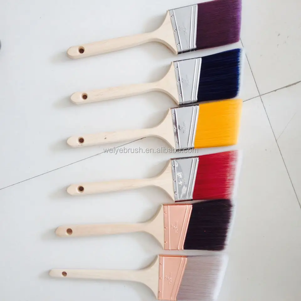 Professional Factory Competitive Price Nylon Synthetic Fiber Stainless Iron Angle Paint Sash Paint Brush