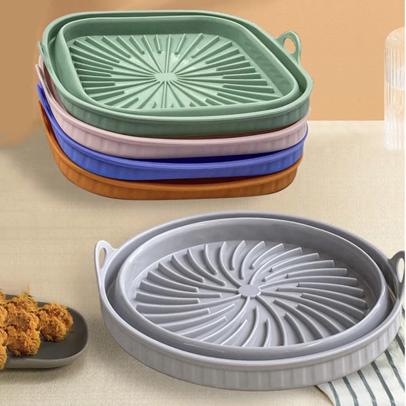 Amazon Trending Best Seller Collapsible Airfryer Liner Silicone Air Fryer Bowl Reusable Baking Tray for Silicone Air Fryer Pot