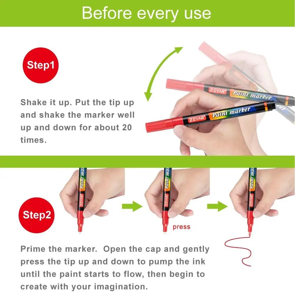 Customization Acrylic Paint Marker 64 colors paint markers water resistant  Japan  Extra point Tip water based paint pen