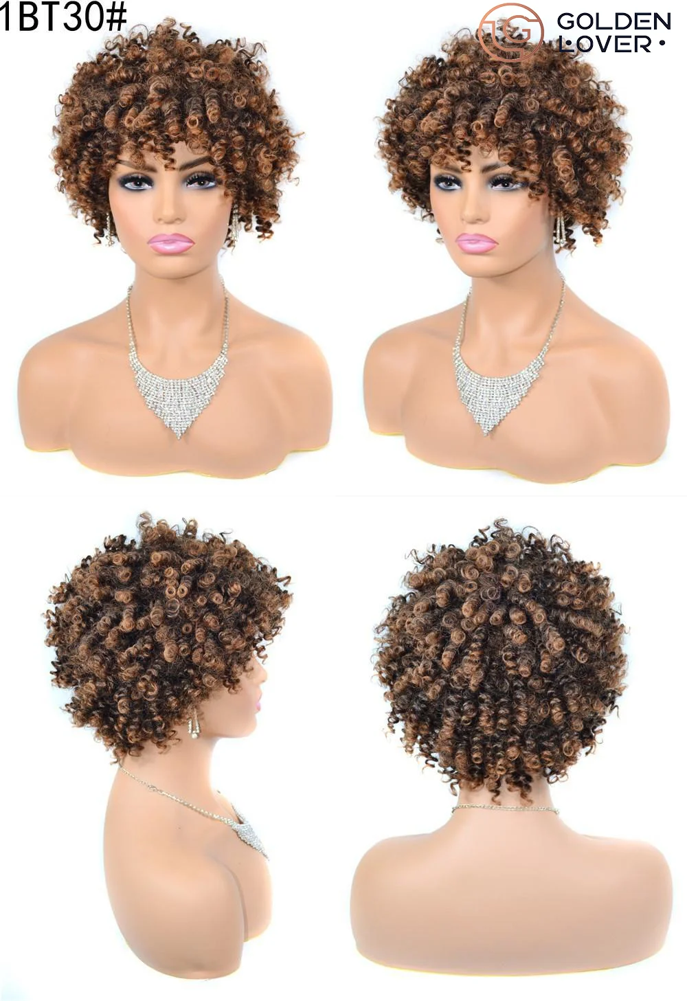 Afro-kinky curly Pixie Cut Wig Human Hair Bob Full Machine Made Pixie Cut Wig  Short Ombre Bob Curly For Women DHL VIP