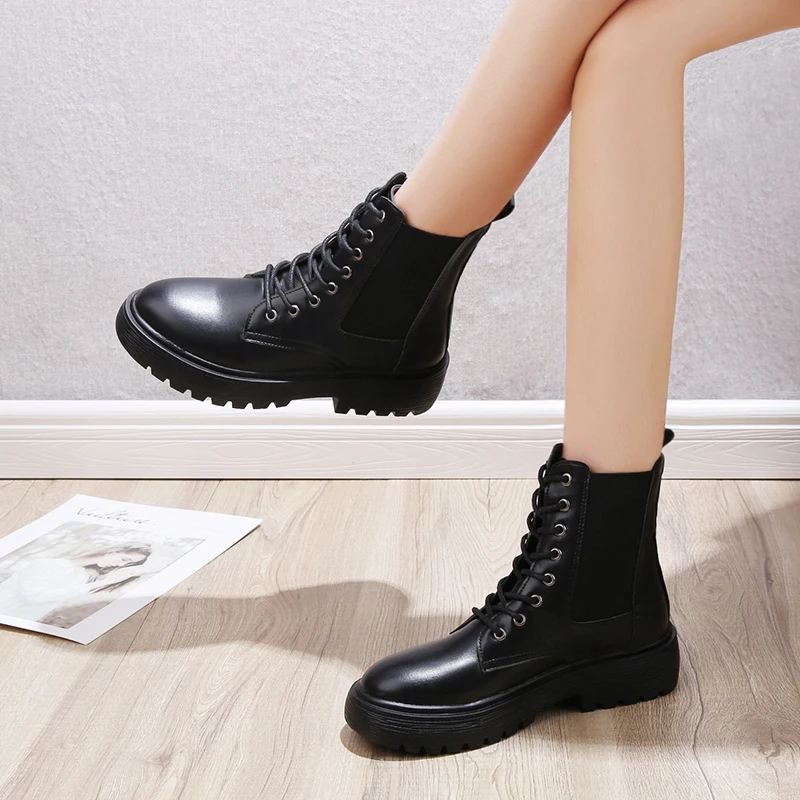 2021 New European Ankle Bot Lady Botas Mujer Boots Black Shoes Women Boots