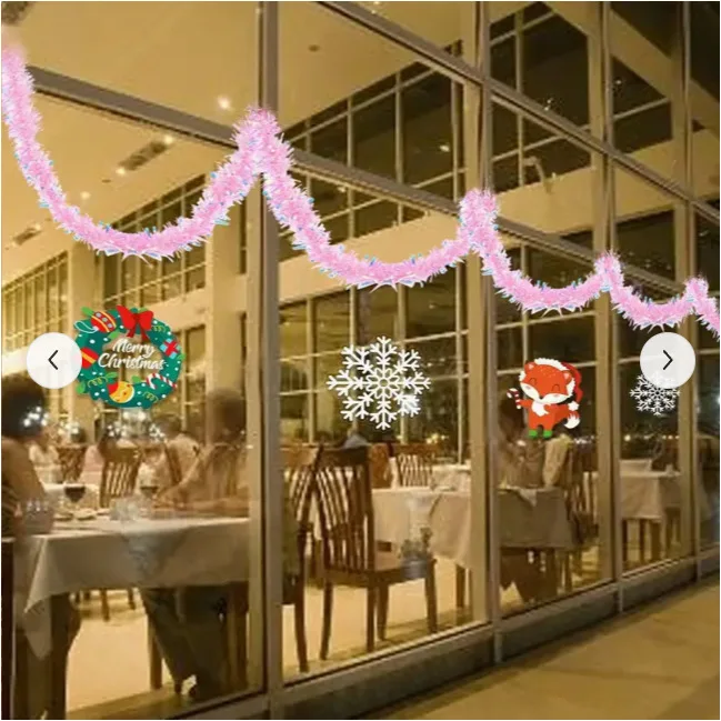 Hight Quality Pink Metallic Streamers Celebrate Holiday Indoor And Outdoor Supplies Christmas Party Background Decoration
