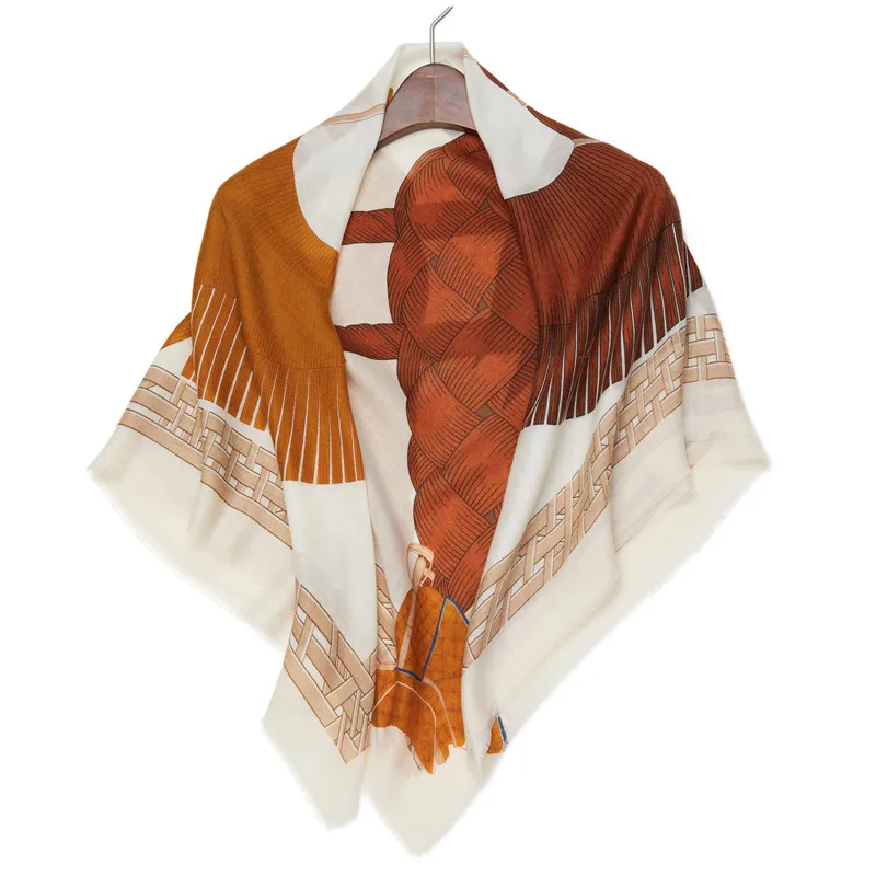 Custom Printing 100% Wool Pure Scarf Foulard En Laine 100 Cashmere Scarf Shawl for Women