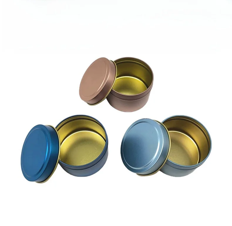 High Quality Luxury 4oz 8oz Tin Box Jar for Candles Gold Black 16oz 20oz Candle Tin Jar