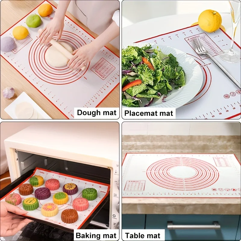 Non-slip Non-stick Silicone Baking Mat With Scale Easy to clean Rolling Dough Pad Kneading silicone knead dough pad