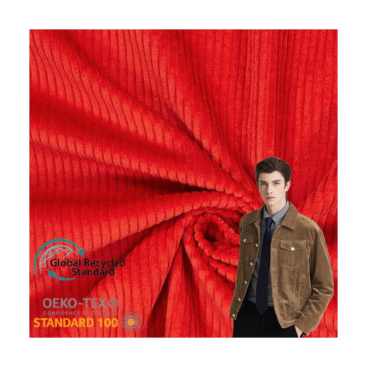 Cheap Sale Polyester Solid Color 6 Wale One Side Fleece Corduroy Fabric For Woman Clothes