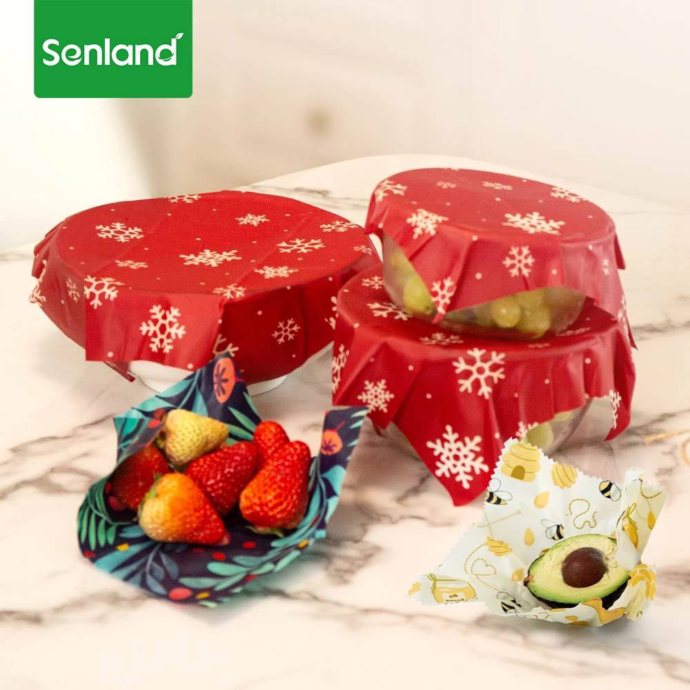 Упаковка Senland cera de abeja, оптовая продажа, экологически чистая Органическая натуральная многоразовая бумага, пищевая упаковка пчелиного воска