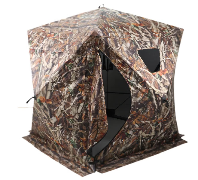 Portable Pop Up See Through Ground Blinds Material Camouflage Hunting Blind Tent