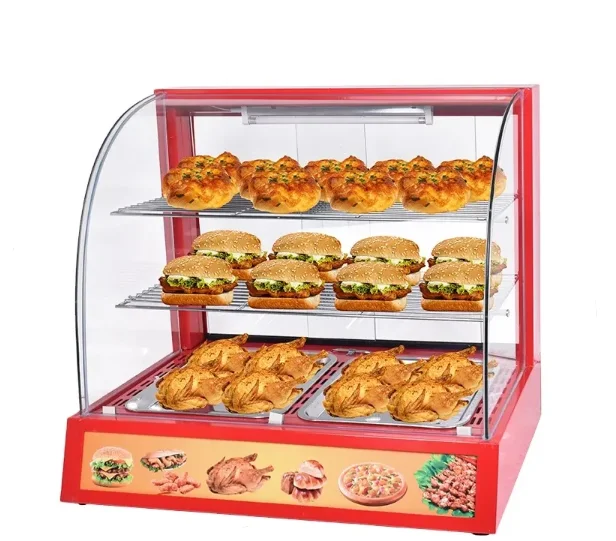 Counter Top Hot Food Display Warmer / electric Equipment Commercial / Glass Food Heater Warmer Display