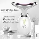 custom ems Face Neck Massager Double Chin Vibration Facial Tightening Anti Aging Anti Wrinkle Device Red Light Therapy for Face