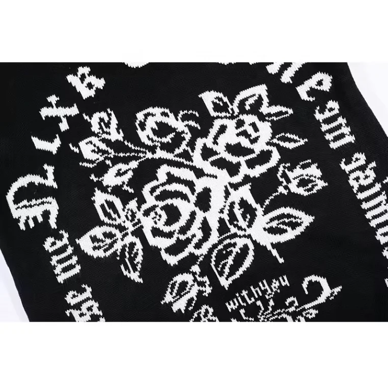 Custom LOGO OEM & ODM men sweater Jacquard pattern knitwear crew neck knit jumper winter cotton designer knit sweater for men