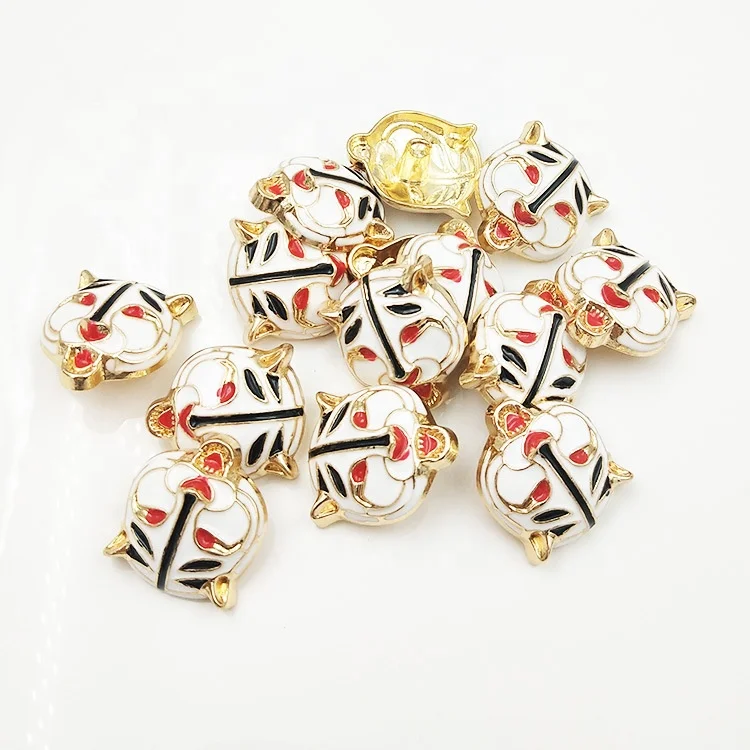 Fancy Tiger Design Sewing Buttons Special Animal Enamel Buttons Coat Decorative Shank Buttons