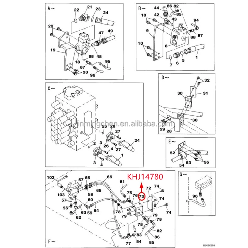 Original Excavator Solenoid Valve KHJ14780 For SH130-5 SH210-5 SH350-5 SH470-5 LBX210X2 LBX350X2
