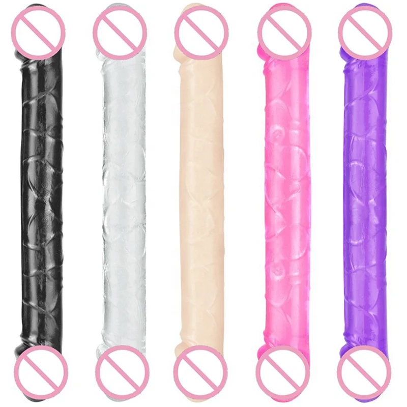 Sex Toys Long Thin Artificial Penis Double Head Realistic Dildo for Women Lesbian