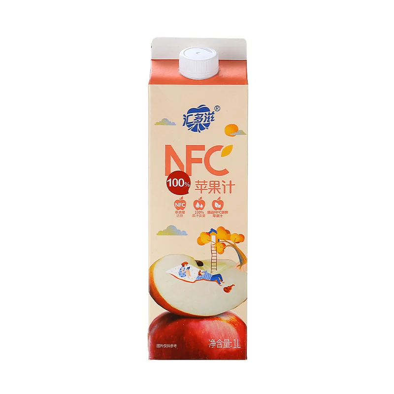 Healthy Drink 100% NFC Apple Fruit Juice 1L More Healthy 0 Additives OEM 0 Flavor 0 Color Beverage